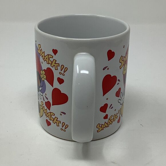 The Disney Store Coffee Mug Tea Cup Mickey Minnie Kissing Hearts Smack Valentine - Picture 5 of 12